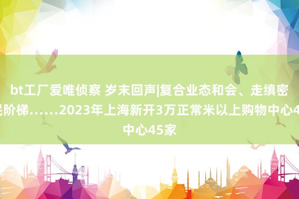 bt工厂爱唯侦察 岁末回声|复合业态和会、走缜密亲民阶梯……2023年上海新开3万正常米以上购物中心45家